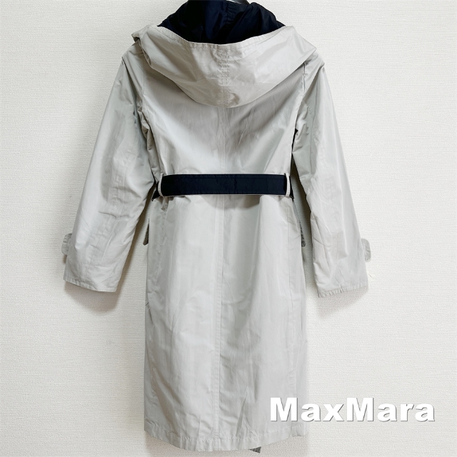 Max Mara】リバーシブル ベルテッド スプリング フーディ コート