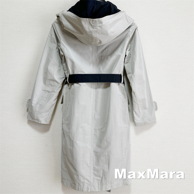 Max Mara(マックスマーラ)の【Max Mara】リバーシブル ベルテッド スプリング フーディ コート レディースのジャケット/アウター(スプリングコート)の商品写真