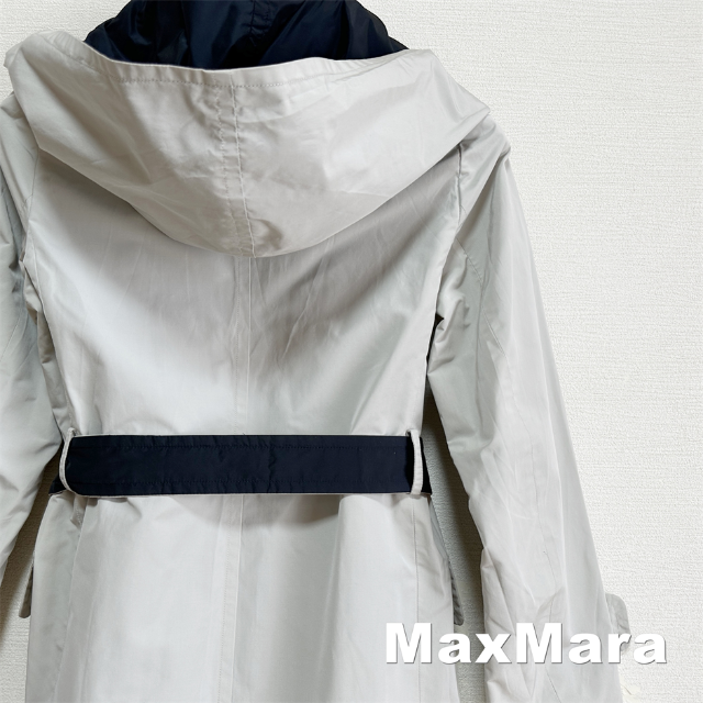 Max Mara(マックスマーラ)の【Max Mara】リバーシブル ベルテッド スプリング フーディ コート レディースのジャケット/アウター(スプリングコート)の商品写真