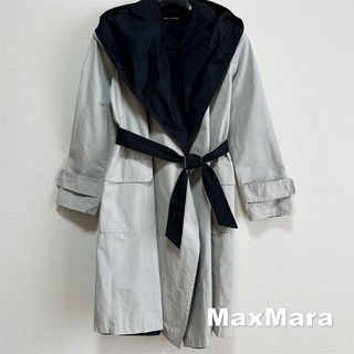 マックスマーラ(Max Mara)の【Max Mara】リバーシブル ベルテッド スプリング フーディ コート(スプリングコート)