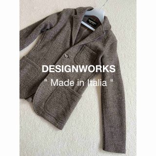 DESIGNWORKS - 【希少】DESIGNWORKS イタリア製ウールニットストレッチジャケット 46