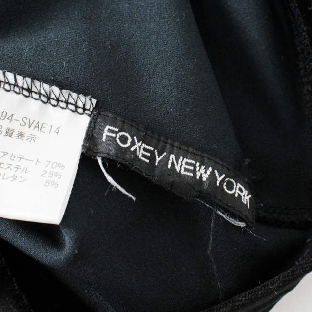 FOXEY NEW YORK フォクシー ニューヨーク ストレッチベロア ギャザーハイネックノースリーブトップス 38/ブラック 黒【2400013258166】 7