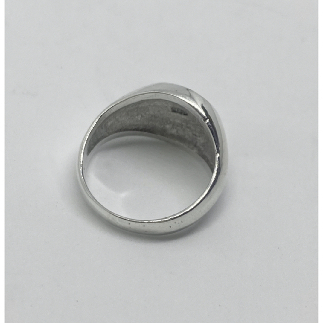 オーバル印台シグネット銀細工シルバー 925 リングスターリング指輪10号ホい7