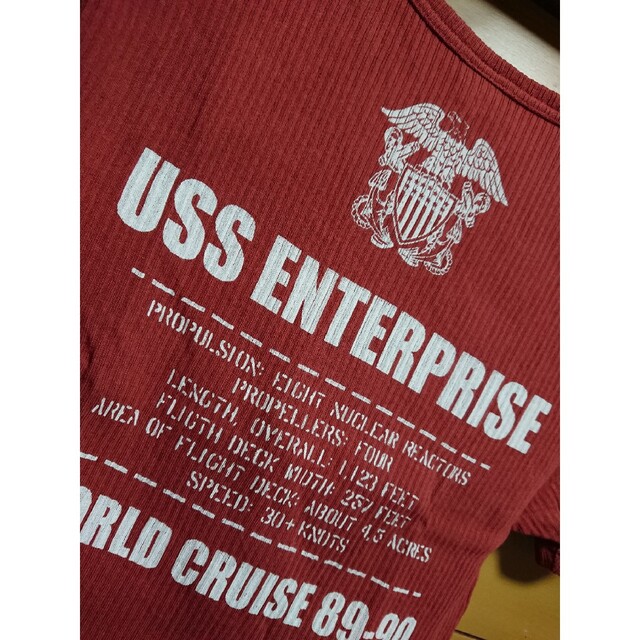 AVIREX(アヴィレックス)の【a47】AVIREX リブVネックTシャツ USS エンタープライズ メンズのトップス(Tシャツ/カットソー(半袖/袖なし))の商品写真