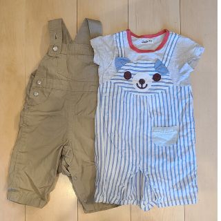 ザラキッズ(ZARA KIDS)のパンツ　ロンパース　70cm　2枚セット(カバーオール)