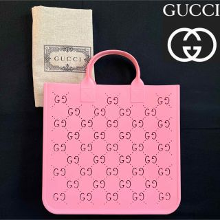 グッチ(Gucci)のグッチ　チルドレンズ　ラバートートバッグ　ピンク　未使用　保存袋(トートバッグ)