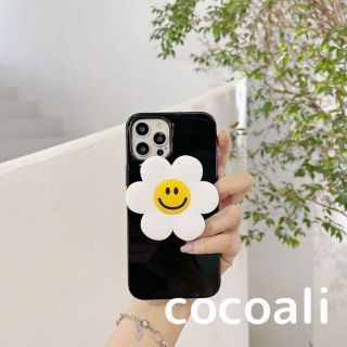 新品未使用　韓国　フラワースマイル　スマホグリップ　オルチャン　ニコちゃん(その他)