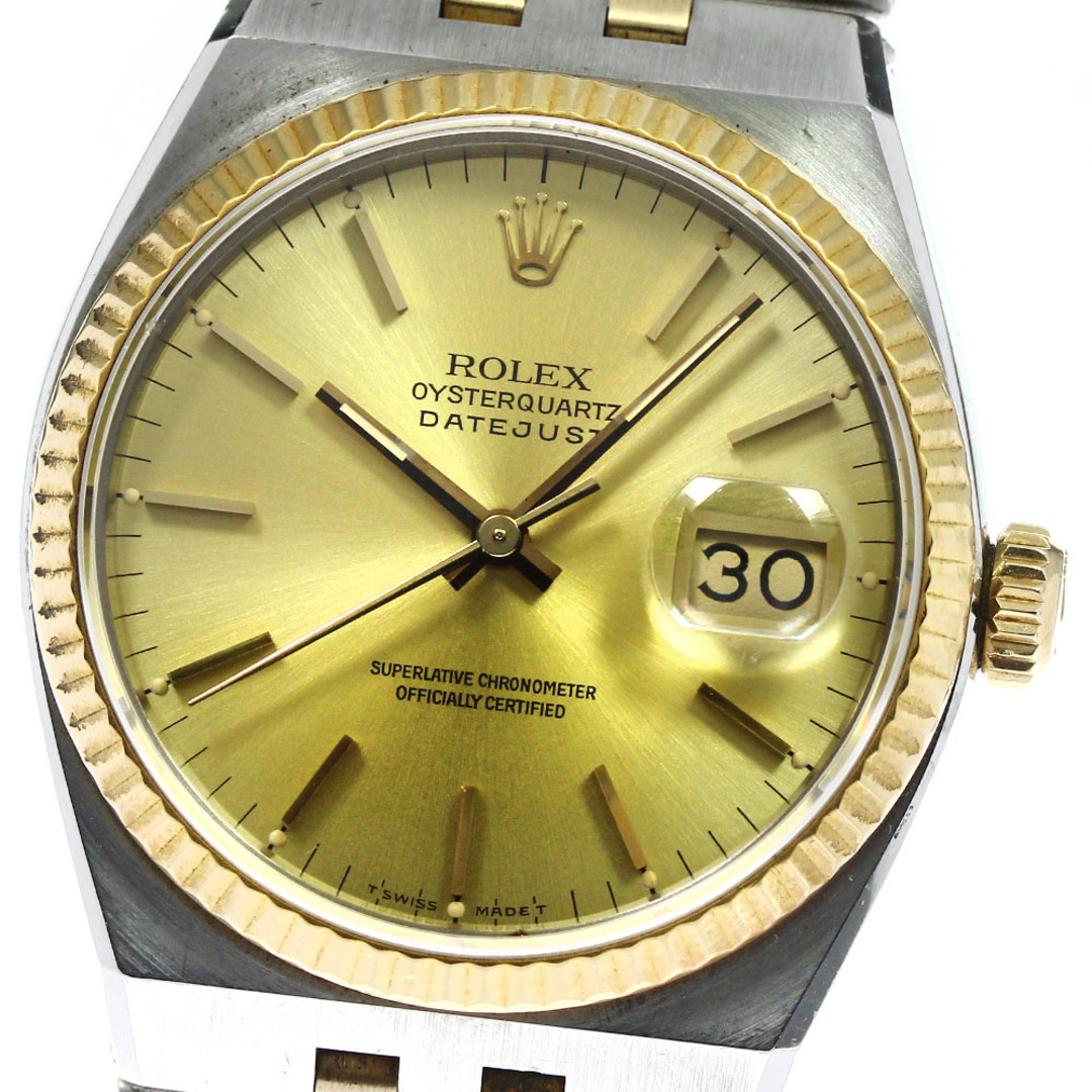 ロレックス ROLEX 17013 オイスタークォーツ デイトジャスト YGベゼル クォーツ メンズ _721919