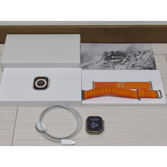 Apple Watch - Apple Watch Ultra 49 チタニウム　オレンジアルパインループ