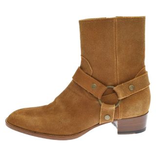 サンローラン(Saint Laurent)のSAINT LAURENT PARIS サンローランパリ Classic Wyatt Harness Suede Ring Boot クラシックワイアットハーネススウェードリングブーツ BE379755 ブラウン(ブーツ)