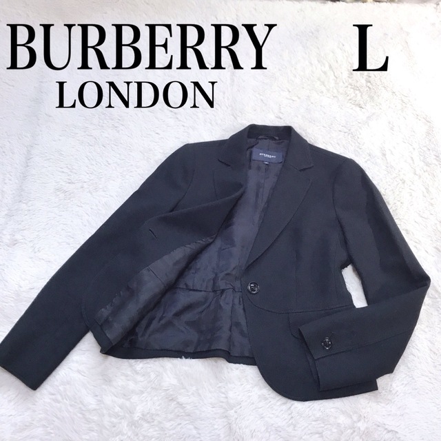 BURBERRY - 美品 大きめ バーバリーロンドン 黒 チェック テーラード