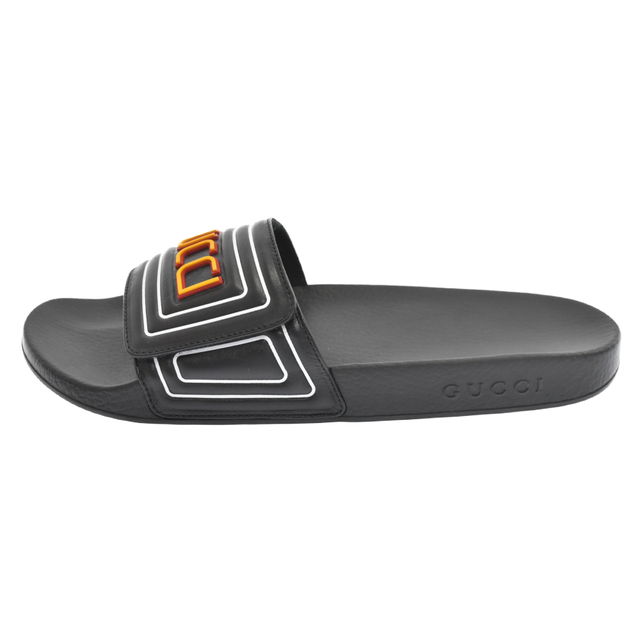 GUCCI グッチ ロゴラバー スライドサンダル ブラック 575072 【年間