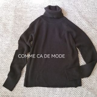 コムサデモード(COMME CA DU MODE)のCOME CA DE MODE コムサ 150 黒 タートルニット カットソー(ニット)