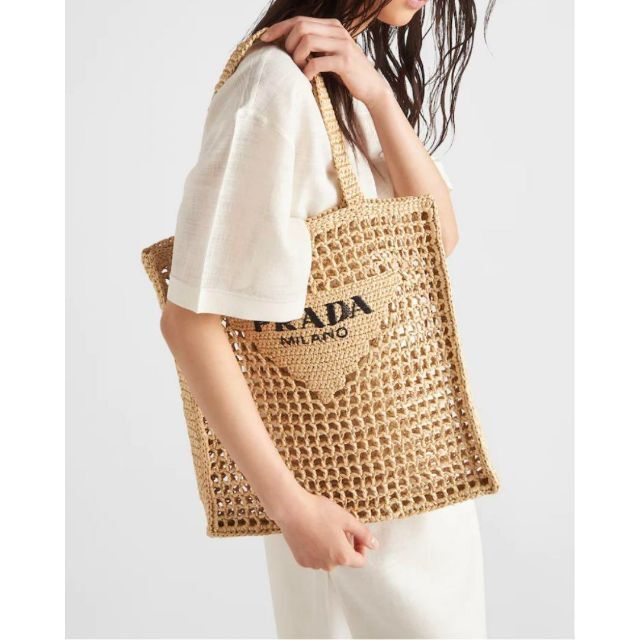 PRADA プラダ ラフィア トートバッグ お気に入りの lecoupe-chou.fr
