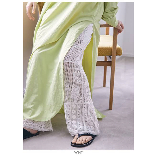 TODAYFUL(トゥデイフル)のPatchwork Lace Pants 白 38 レディースのパンツ(カジュアルパンツ)の商品写真