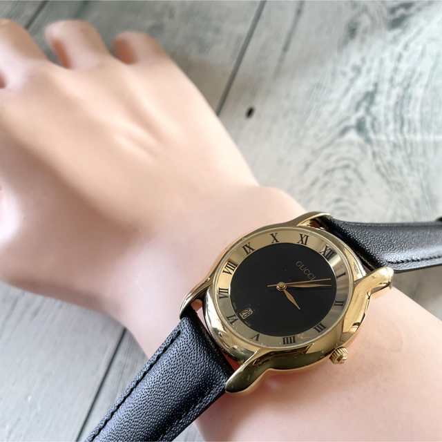 【電池交換済】GUCCI グッチ 5100M 腕時計 ラウンド ゴールド