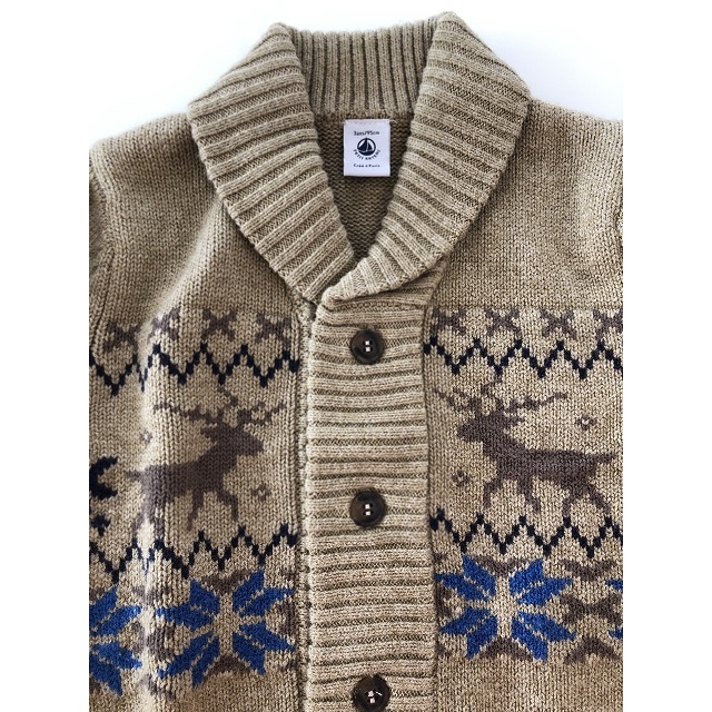 PETIT BATEAU(プチバトー)のPETIT BATEAU プチバトー ☆未使用☆ニットガウン 95cm キッズ/ベビー/マタニティのキッズ服男の子用(90cm~)(ニット)の商品写真