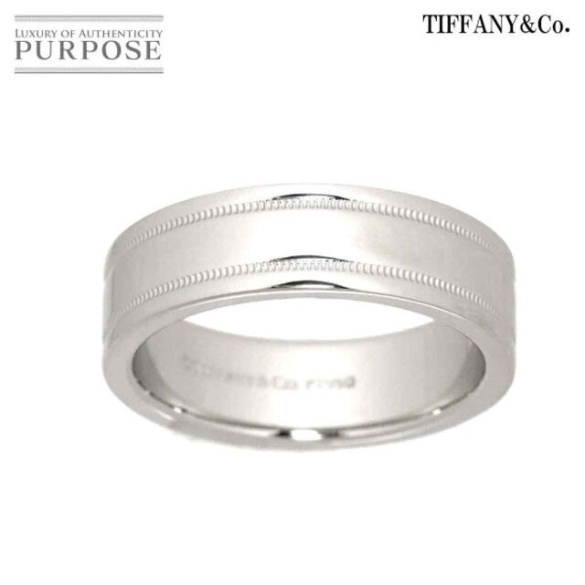 ティファニー TIFFANY&Co. ダブルミルグレイン 15号 リング 幅6mm Pt