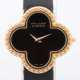 Van Cleef & Arpels - ヴァンクリーフ&アーペル アルハンブラ YG×革   レディース 腕時計