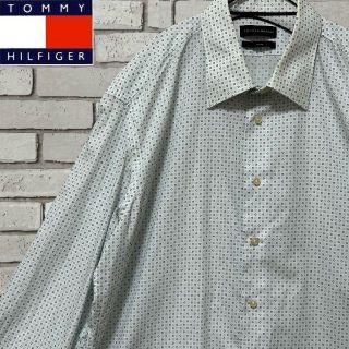 トミーヒルフィガー(TOMMY HILFIGER)の激レア TOMMY HILFIGER 長袖シャツ 刺繍入 幾何学模様 ホワイトM(シャツ)