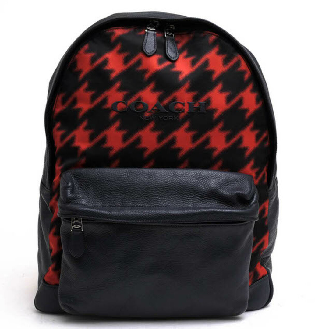 コーチ／COACH リュック バッグ バックパック メンズ 男性 男性用ナイロン レザー 革 本革 ネイビー 紺 F71755 Campus  Backpack In Printed Nylon キャンパス バックパック 千鳥柄 デイパック シボ革 シュリンクレザー ノートPC収納可 |  フリマアプリ ...