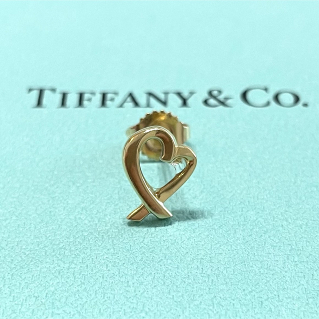 和風 TIFFANY ティファニー ラビングハート ピアス 750 K18YG