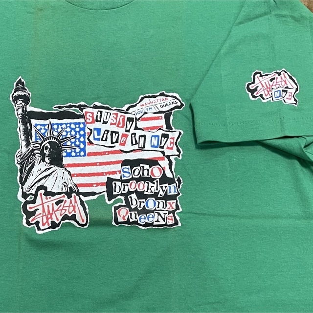 STUSSY - 【STUSSY】90s old stussy スカル 自由の女神Tシャツ STUSSY - 【STUSSY】90s old stussy スカル 自由の女神Tシャツ