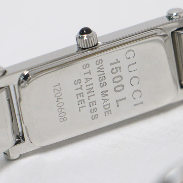 Gucci - GUCCI グッチ 時計 腕時計 シルバー ブラック 黒 メタル 縦長 