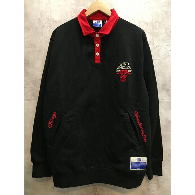 WIND AND SEA × NBA CHICAGO BULLS POLO SWEAT ウィンダンシー シカゴブルズ ポロスウェット WDS-C-NBA-23-Q2【004】【岩】