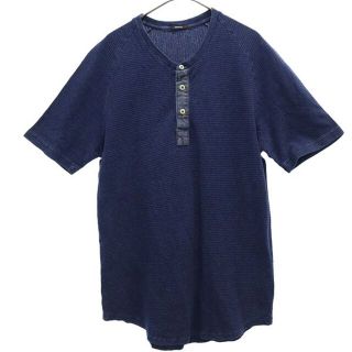 デンハム(DENHAM)のデンハム 半袖 Tシャツ M ネイビー DENHAM ヘンリーネック メンズ 【中古】  【230329】(Tシャツ/カットソー(半袖/袖なし))