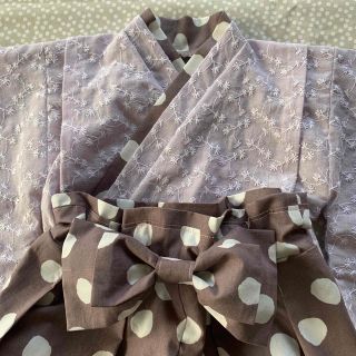 ハンドメイド　ベビー袴　70 あずきミルク(和服/着物)