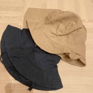 エイチアンドエム(H&M)のzara kids H&M kids ベージュ　ネイビー　ハット(帽子)