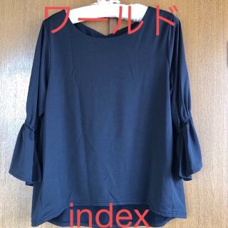 インデックス(INDEX)の❤️ワールド index❤️ブラック❤️トップス❤️(カットソー(長袖/七分))