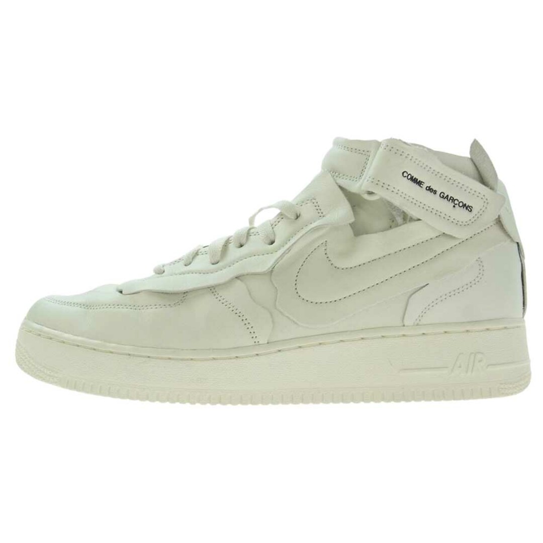 NIKE ナイキ スニーカー COMME DES GARCONS コムデギャルソン DC3601-100 Air Force 1 Mid AF1 エアフォース1 ミッド オフホワイト系【極上美品】約315cm高さ