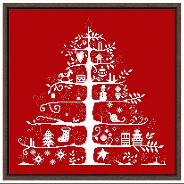 クロスステッチキット クリスマスツリー 一色刺し 14CT 38×37cm 刺繍 ハンドメイドの素材/材料(生地/糸)の商品写真