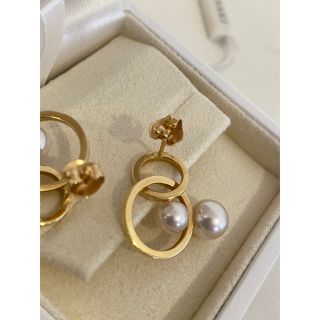 TASAKI k18WG ブラックパール ダイヤ0.12ct ピアス イヤリング