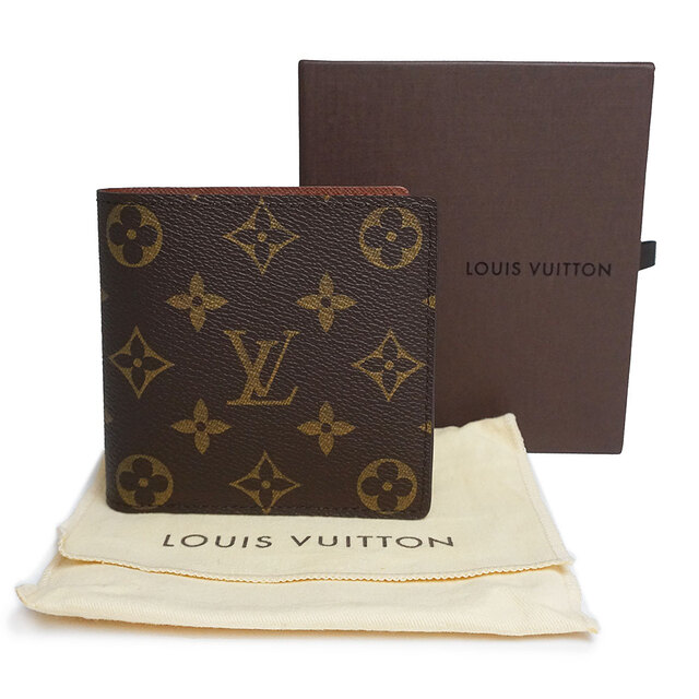 【本物保証】 箱付 ルイヴィトン LOUIS VUITTON モノグラム ポルトフォイユ マルコ 二つ折財布 M61675