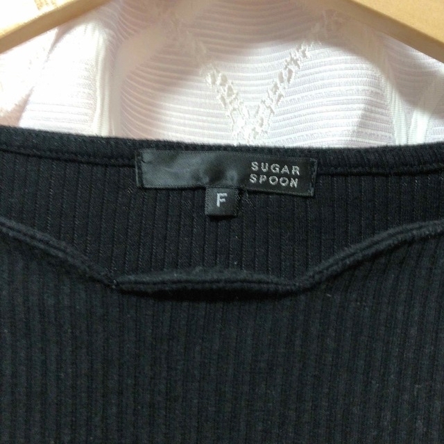 Sugar spoon(シュガースプーン)の長袖 カットソー Tシャツ ブラック 黒 S M L レディースのトップス(カットソー(長袖/七分))の商品写真