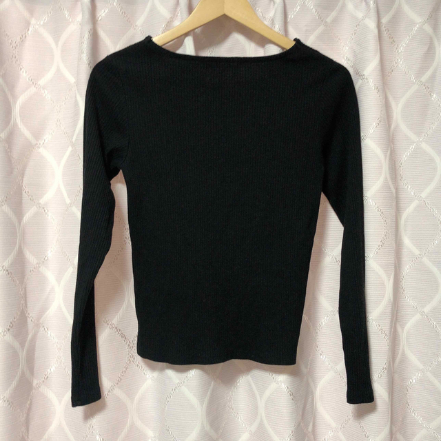 Sugar spoon(シュガースプーン)の長袖 カットソー Tシャツ ブラック 黒 S M L レディースのトップス(カットソー(長袖/七分))の商品写真