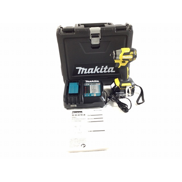 工具☆未使用 最新型限定色☆makita マキタ 18V 充電式インパクトドライバ TD173DGXFY 黄/イエロー バッテリー1個(6.0Ah)充電器 ケース付 69201