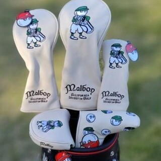 【 新品】マルボンゴルフ Malbon ヘッドカバー 5個 ゴルフ ベージュ