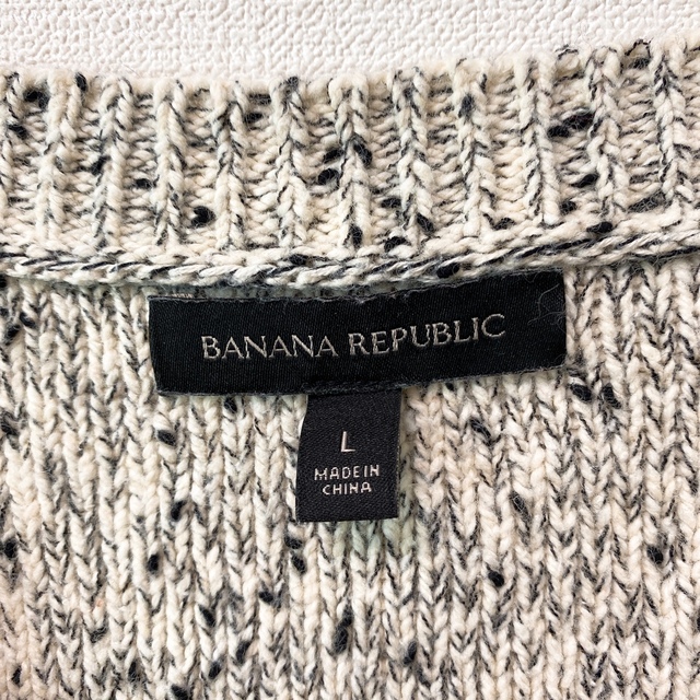 Banana Republic(バナナリパブリック)のバナナリパブリック　ニット　セーター　Vネック　ネップセーター　霜降り　Lサイズ メンズのトップス(ニット/セーター)の商品写真