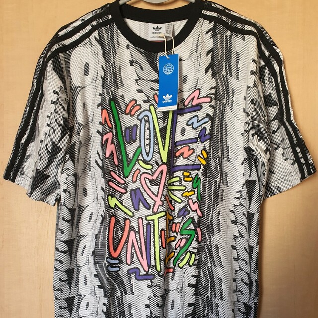 Originals（adidas）(オリジナルス)のアディダス オリジナルス ラブユナイツ Ｔシャツ ワンピース Ｍ 新品 未開封 レディースのワンピース(ミニワンピース)の商品写真