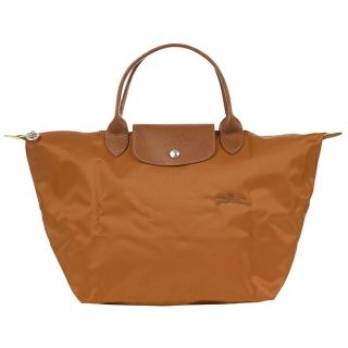 ロンシャン(LONGCHAMP)の新品 ロンシャン LONGCHAMP ハンドバッグ ル プリアージュ グリーン トップハンドルバッグ Mサイズ コニャック(ハンドバッグ)