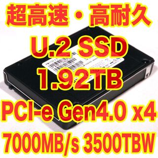 サムスン(SAMSUNG)の2.5 U.2 SSD 1.92TB 約2TB 7000MB/s 3500TBW(PCパーツ)