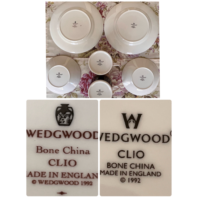 WEDGWOOD(ウェッジウッド)の【レア美品】ウェッジウッド★クリオ・ブラックダマスク★トリオ　ペア インテリア/住まい/日用品のキッチン/食器(食器)の商品写真