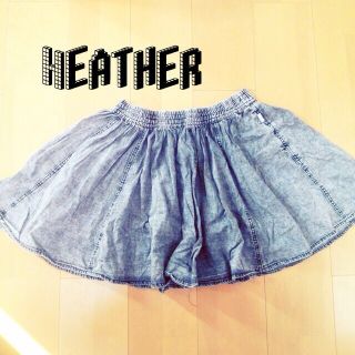 ヘザー(heather)のケミカルデニムスカート(ミニスカート)