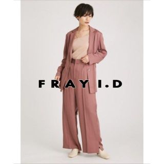 フレイアイディー(FRAY I.D)のFRAY I.D リネンサテンワイドスラックス(クロップドパンツ)