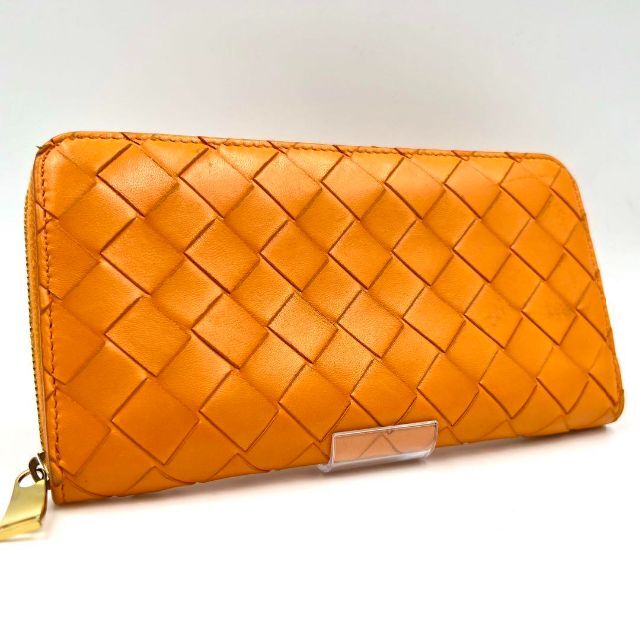 美品 ボッテガヴェネタ BOTTEGA VENETA オレンジ 長財布 | makprogres