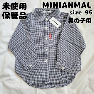 MINIANIMAL キッズ服 長袖シャツ 男の子 ギンガムチェックシャツ(その他)